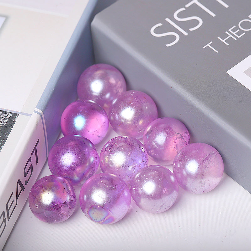 0.25kg Aura Purple Angel Crystal Sphere 15mm Healing Energy