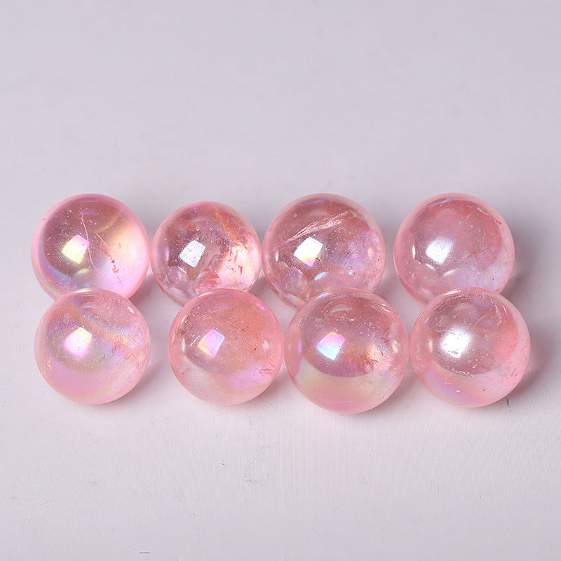 0.25kg Aura Rose Quartz Crystal Sphere 15mm Healing Orb