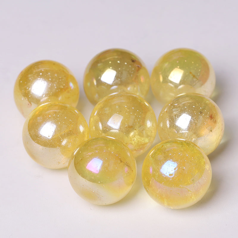 0.25kg Aura Yellow Angel Crystal Sphere 20mm