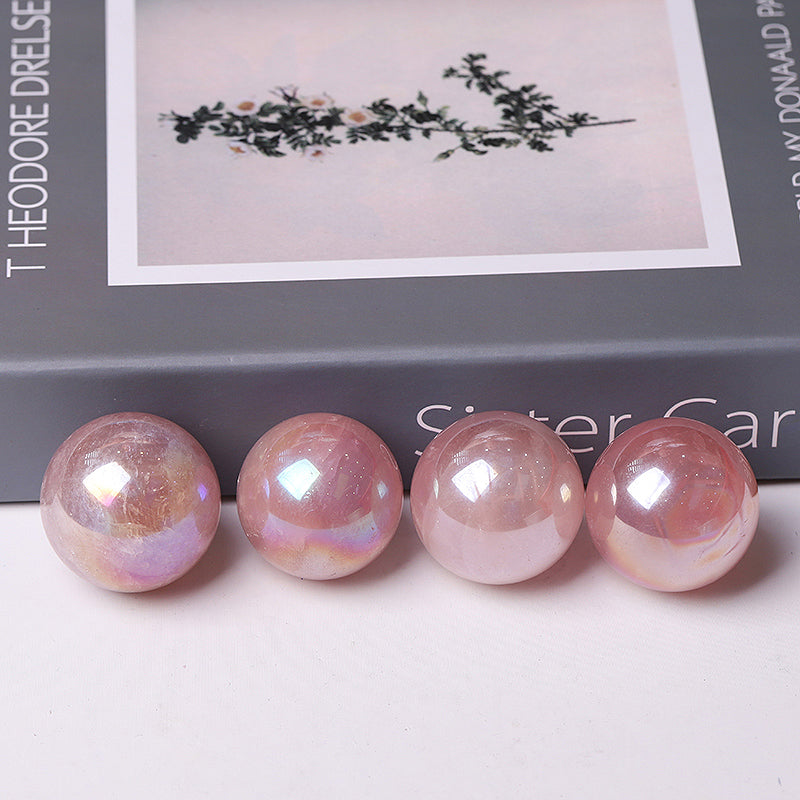 0.5kg Aura Rose Quartz Crystal Sphere 20-30mm