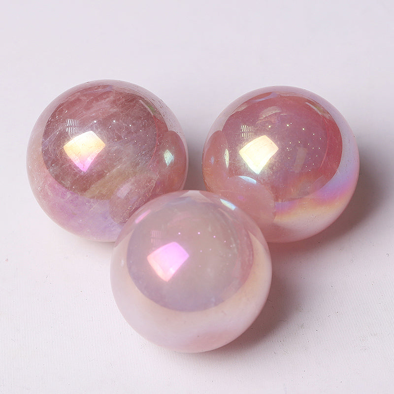0.5kg Aura Rose Quartz Crystal Sphere 20-30mm
