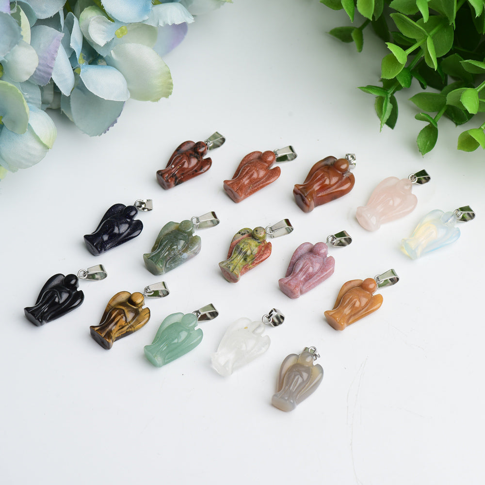 0.95 Inch Mixed Crystal Angel Pendant for Healing