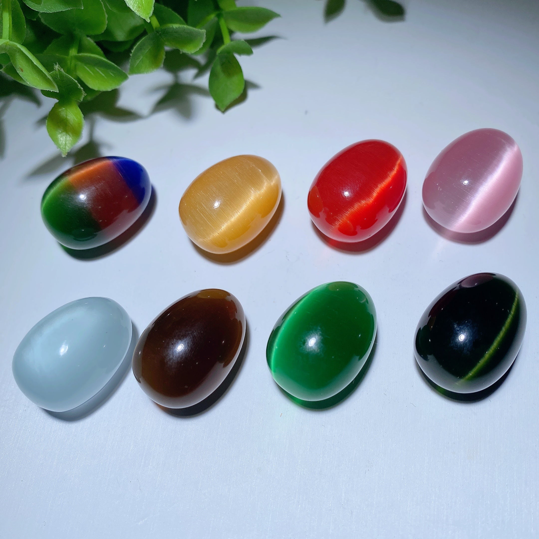 0.97 inch Mini Mixed Cat's Eye Crystal Healing Eggs