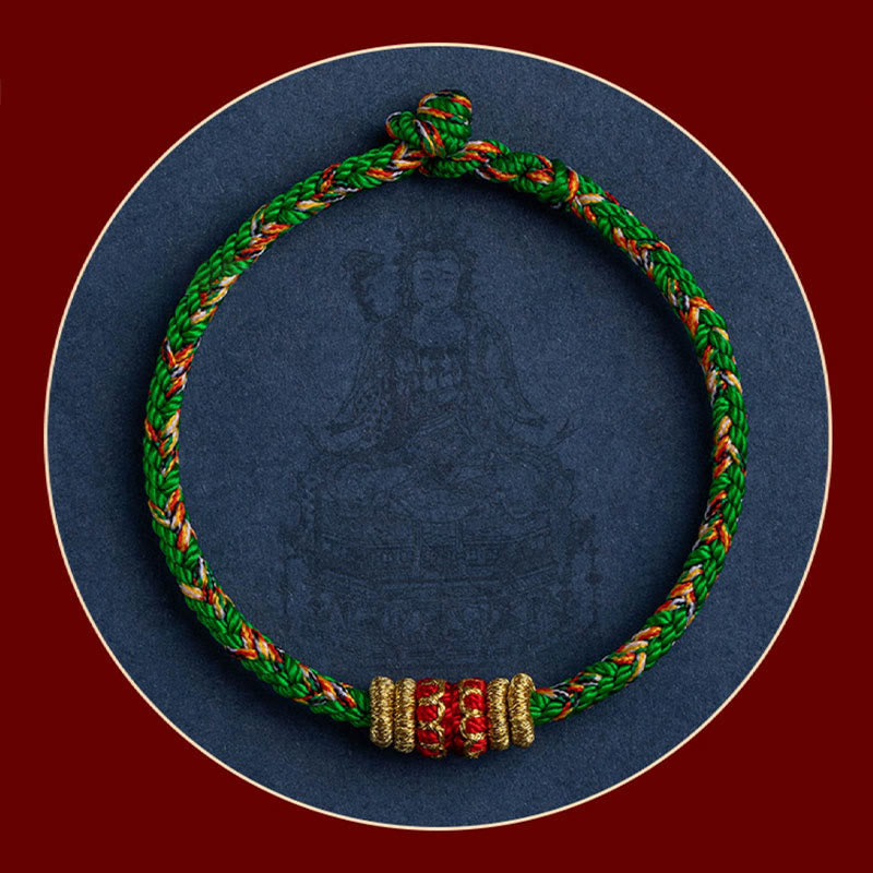 Bracelet en fil rouge fait main avec signe du zodiaque chinois pour la chance et la force