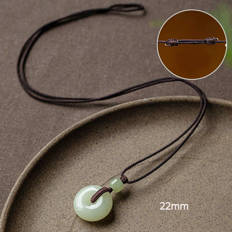 Natural Round Jade Necklace for Prosperity and Luck