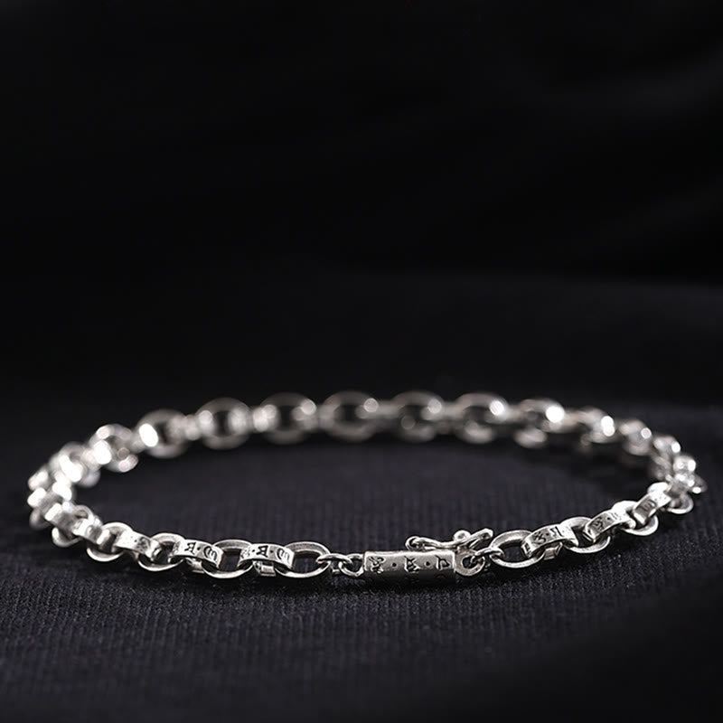 Om Mani Padme Hum 925 Silver Creativity Bracelet 17cm