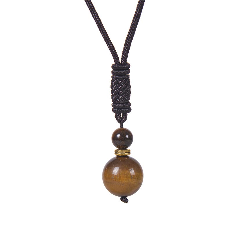 Unisex 70cm Jade Necklace with Tiger Eye and Amethyst Beads