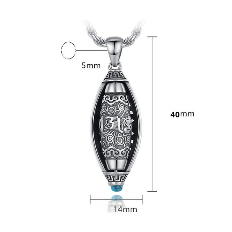 Collier de protection rotatif Om Mani Padme Hum en cuivre