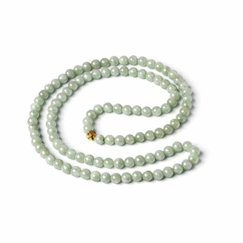 108 Beads 7mm Jade Luck Bracelet Mala for Prosperity