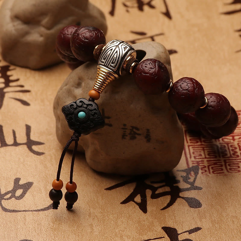 Unisex Bodhi Seed Tibetan Wrist Mala | Luck & Wealth Charm
