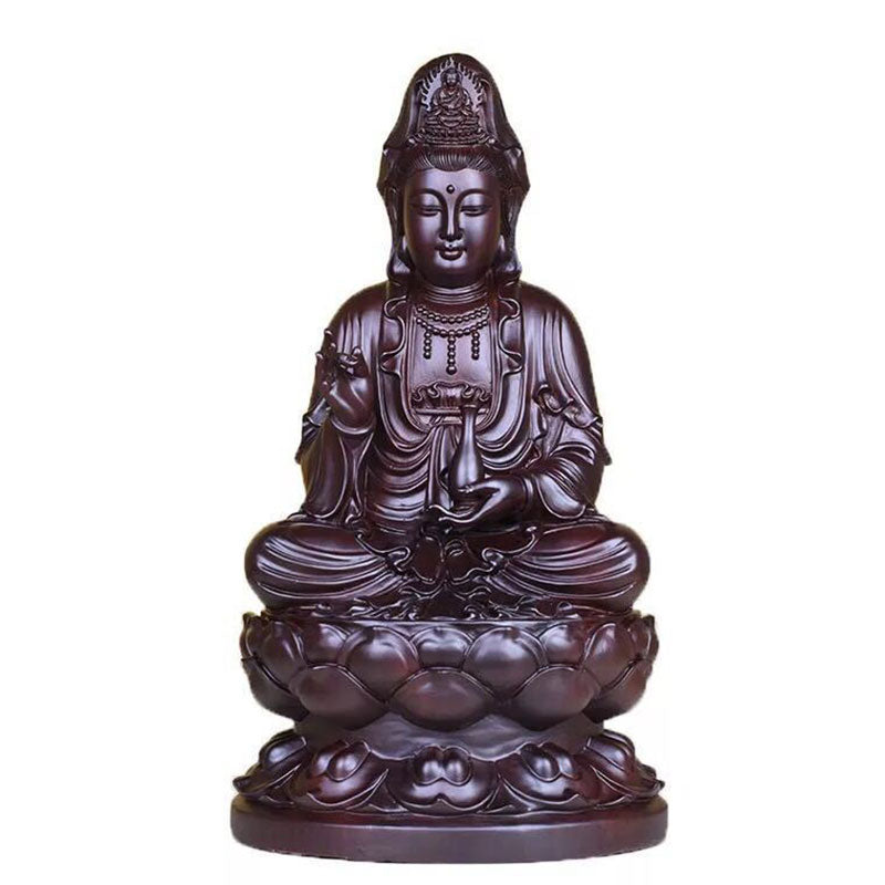 Ebony Avalokitesvara Lotus Decoration | Harmony & Blessing