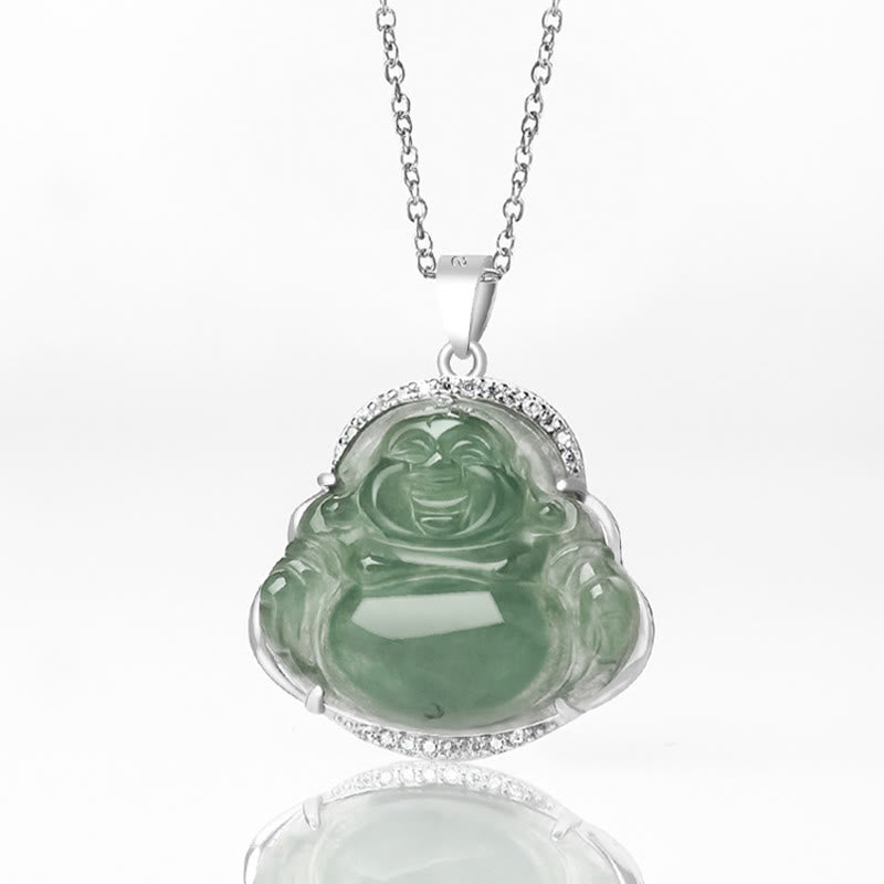 Collier en jade Bouddha rieur pour la chance et la prospérité | Sons de guérison