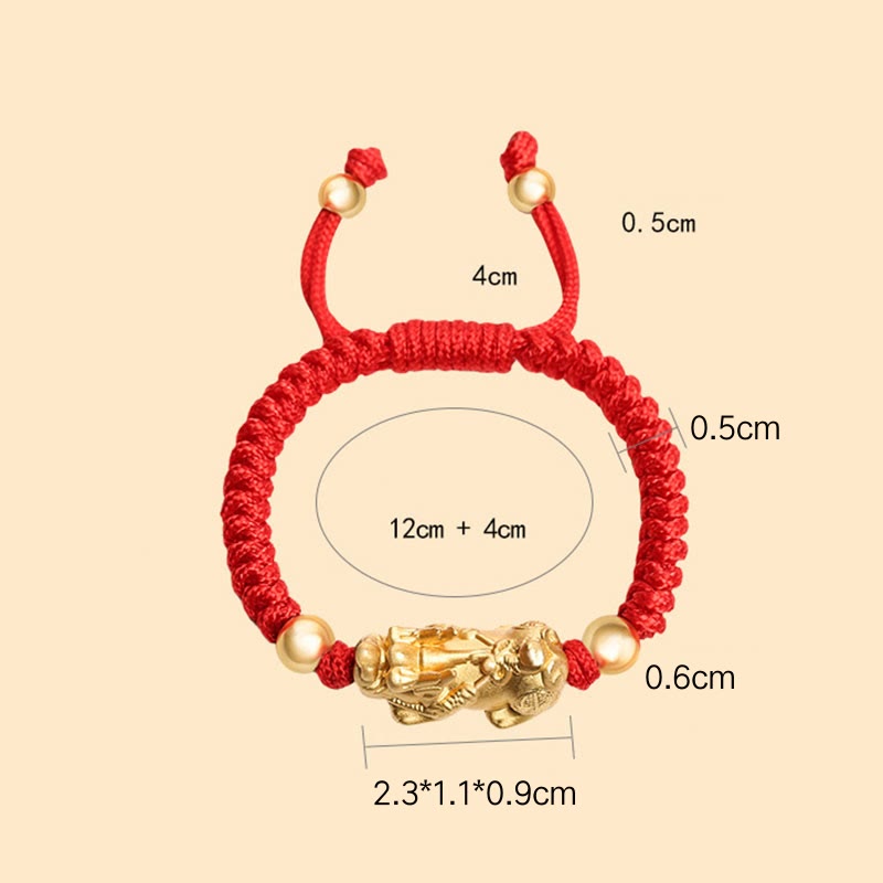 Kids Pixiu Bracelet in 999 Sterling Silver with King Kong Knot for Protection