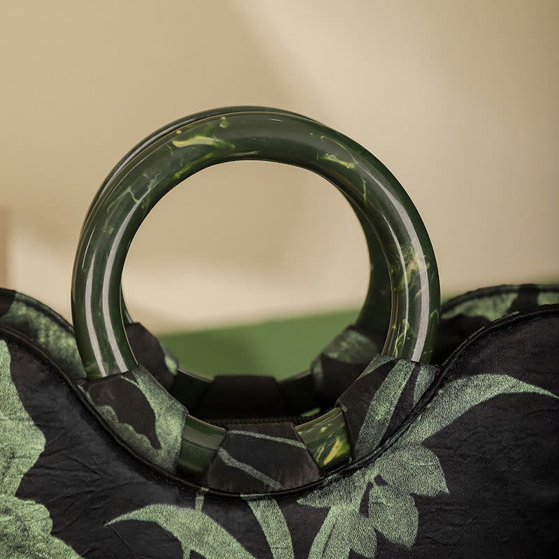 Green Orchids Vintage Handbag | Spiritual Accessories