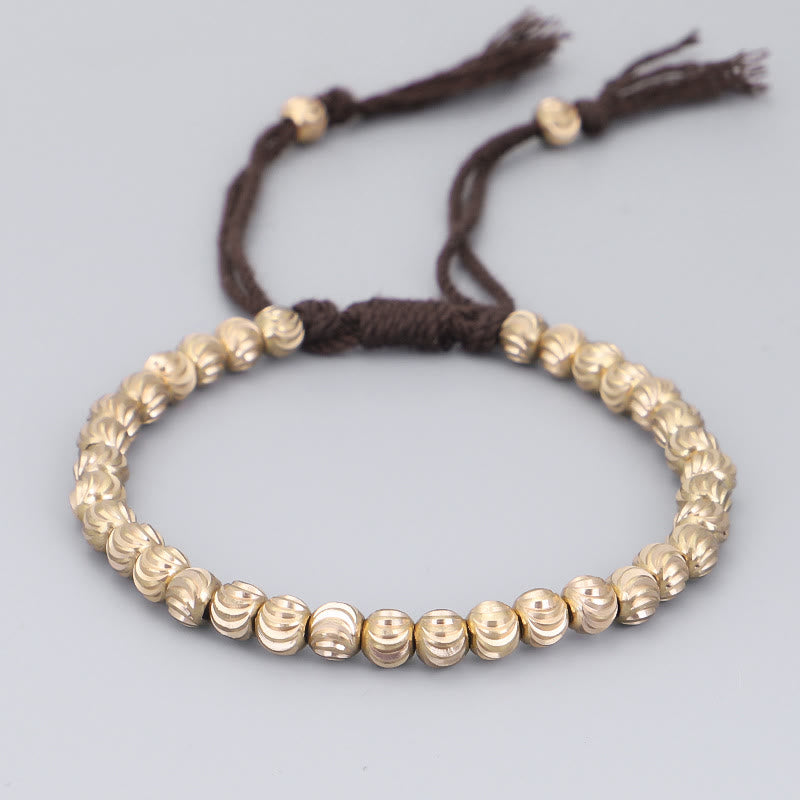 Bracelet spirituel tibétain en perles de cuivre pour la chance et l'équilibre