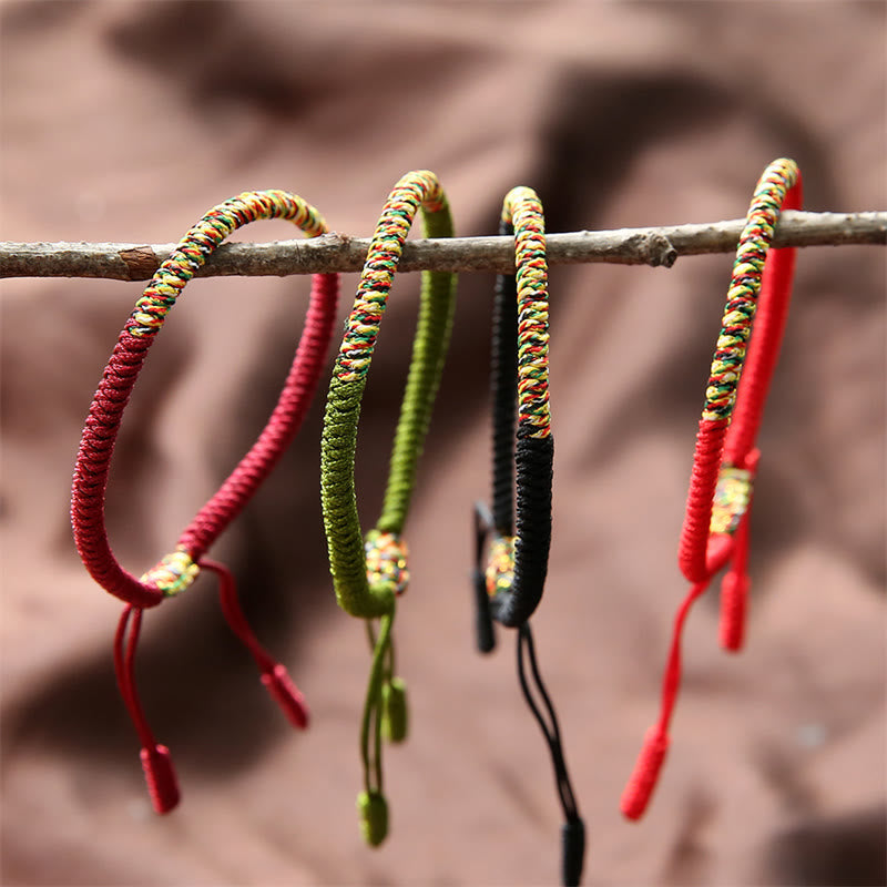 Multicolor Tibetan King Kong Knot Red String Bracelet