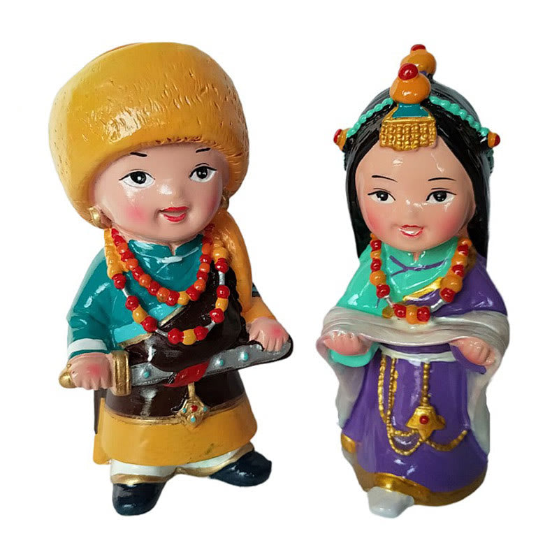 Figurines spirituelles tibétaines peintes à la main de 11 cm