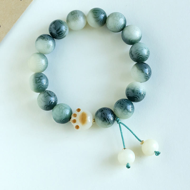 Bracelet sculpté en graines de Bodhi Om Mani Padme Hum, perles de 12 mm