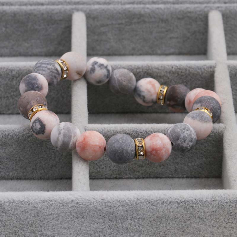 10mm Zebra Jasper Anxiety Relief Bracelet