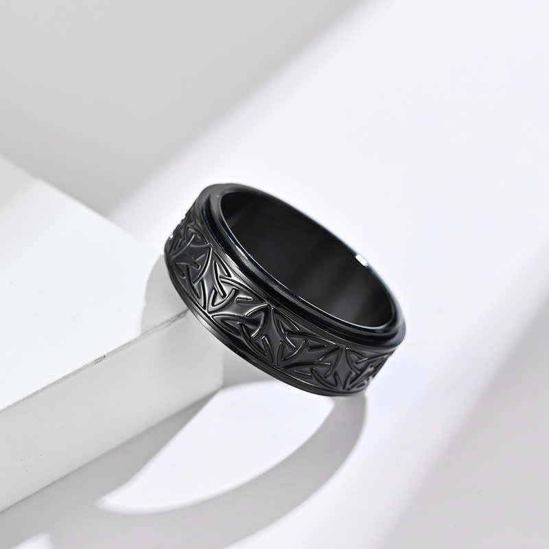 8mm Titanium Steel Triquetra Spiritual Ring for Balance