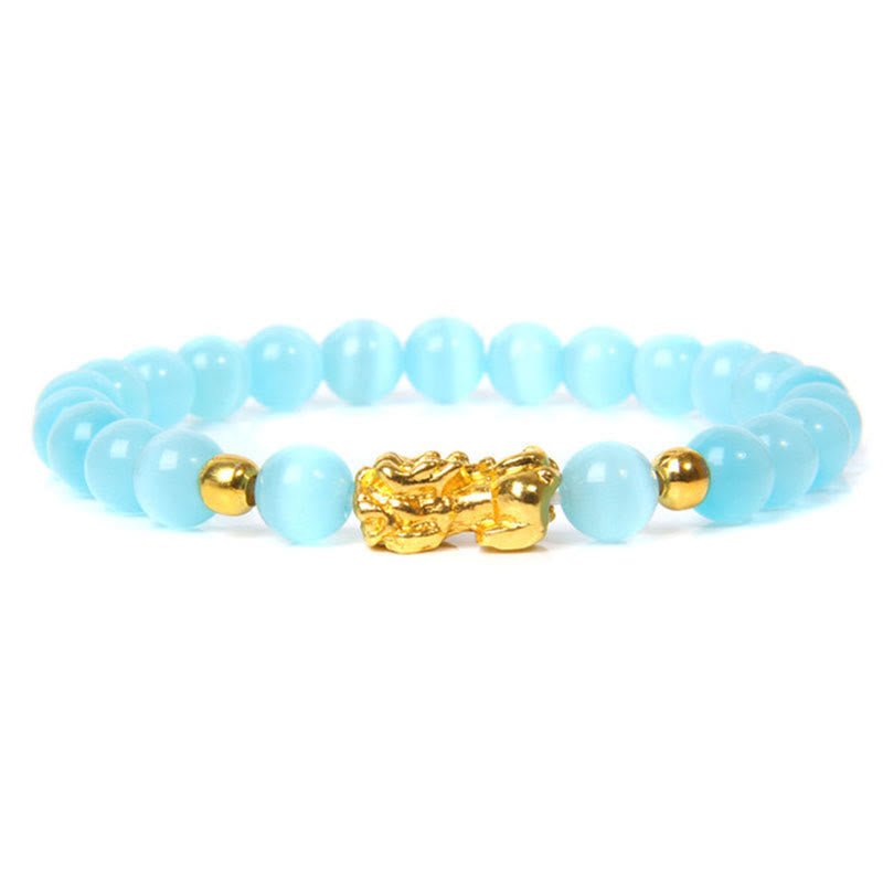 8mm Obsidian Pixiu Bracelet for Wealth & Protection
