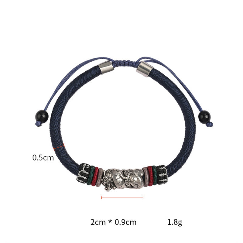 Dragon Luck Rope Bracelet for Protection | 925 Silver