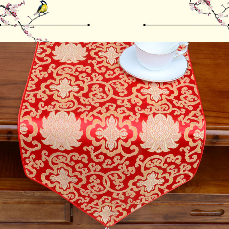 Tibetan Prayer Altar Table Runner with Dragon & Vajra