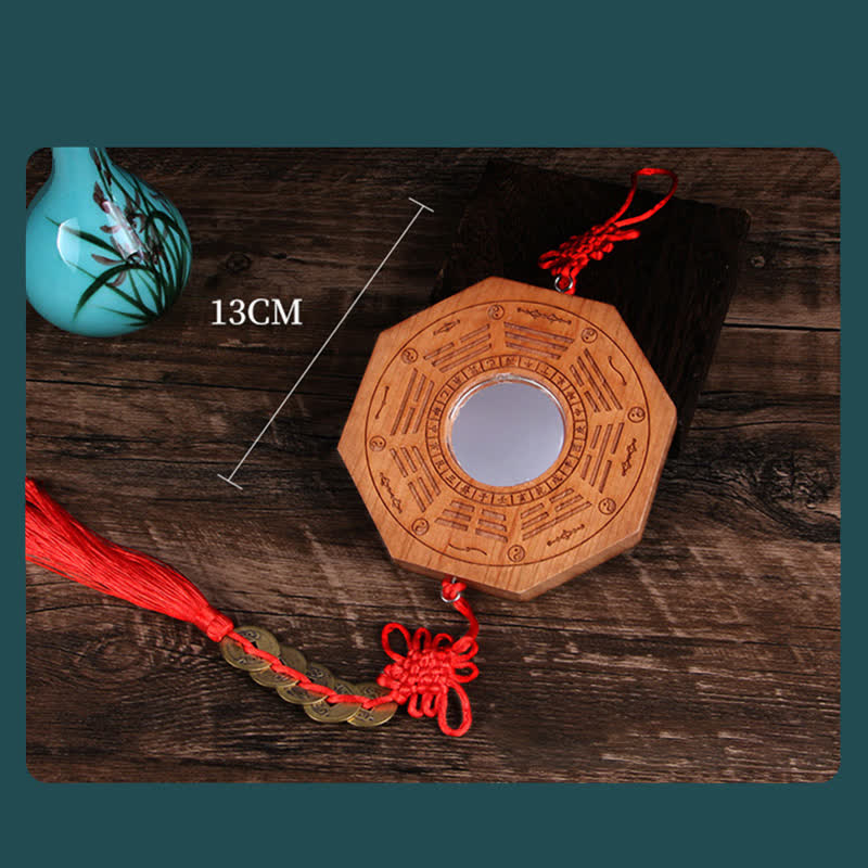Peach Wood Bagua Map 20cm Feng Shui Wall Art Balance