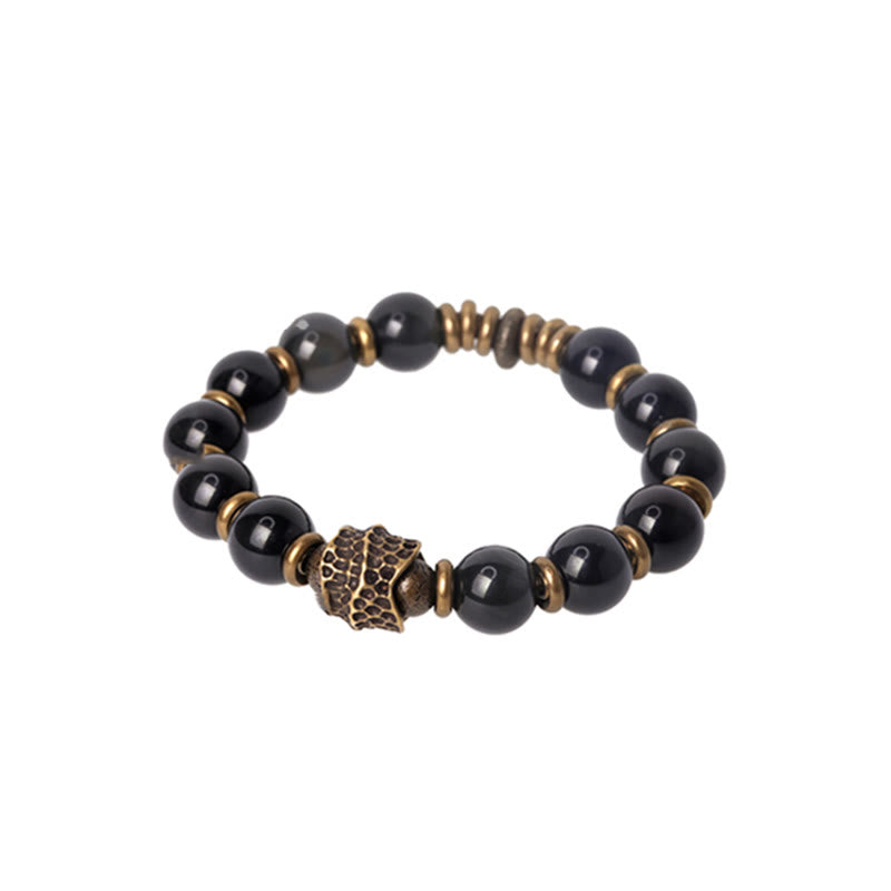 Rainbow Obsidian 10mm Healing Bracelet for Love & Balance