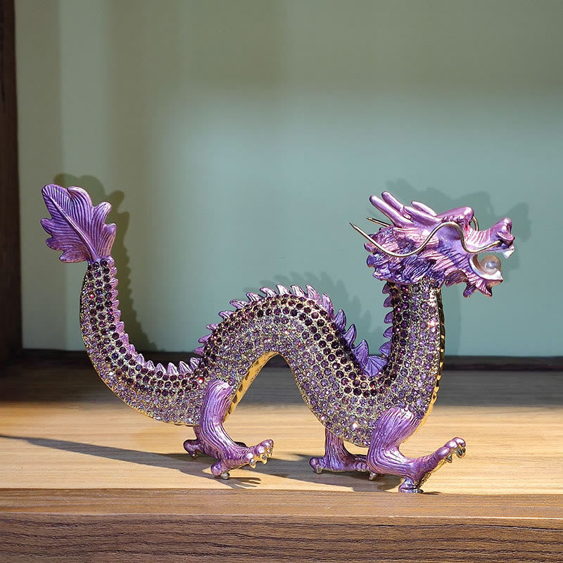 Handmade Chinese Dragon Statue Feng Shui Decor 22cm