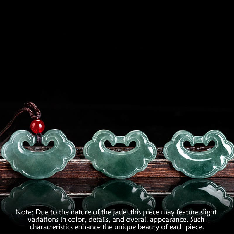 Green Jade Chinese Lock Charm Necklace | Protection & Luck