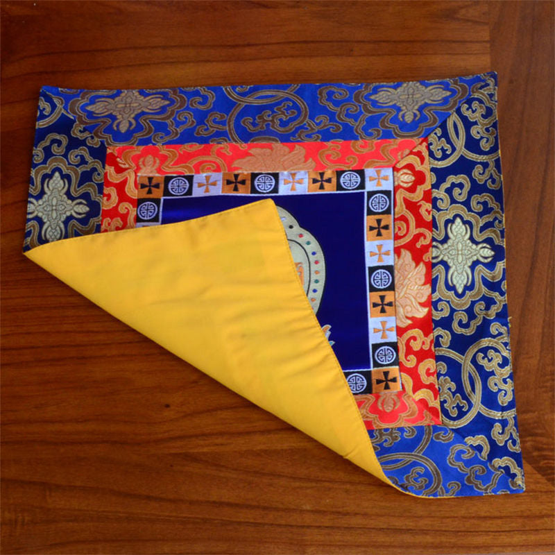 Meditation Prayer Altar Mat with Vajra and Auspicious Symbols