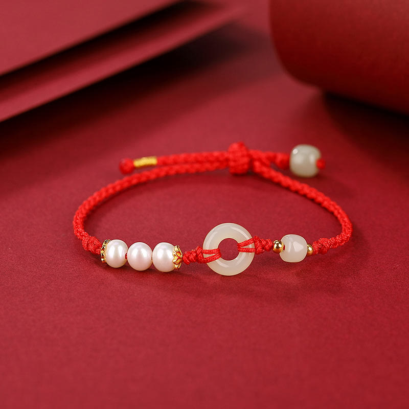 925 Sterling Silver Gold Plated Hetian Jade Peace Buckle Bracelet