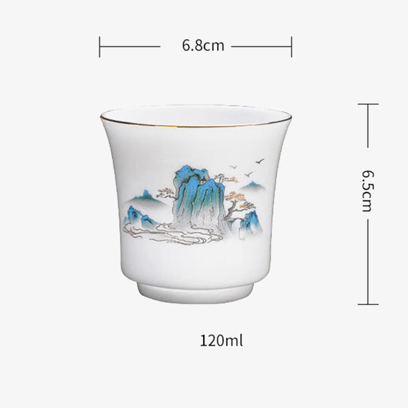 Tasse à thé en céramique 120 ml | Montagnes, rivières, arbres, élégance