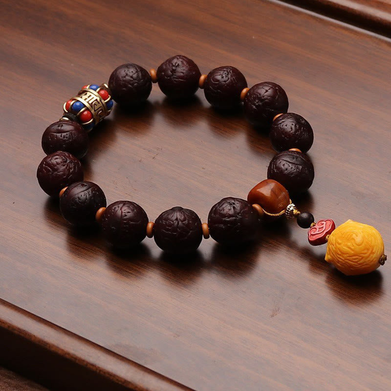 Unisex Bodhi Seed Tibetan Wrist Mala | Luck & Wealth Charm