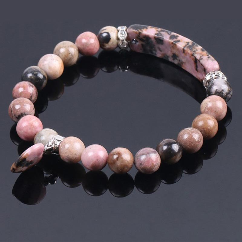 8mm Amethyst Healing Beads Love Heart Bracelet for Meditation