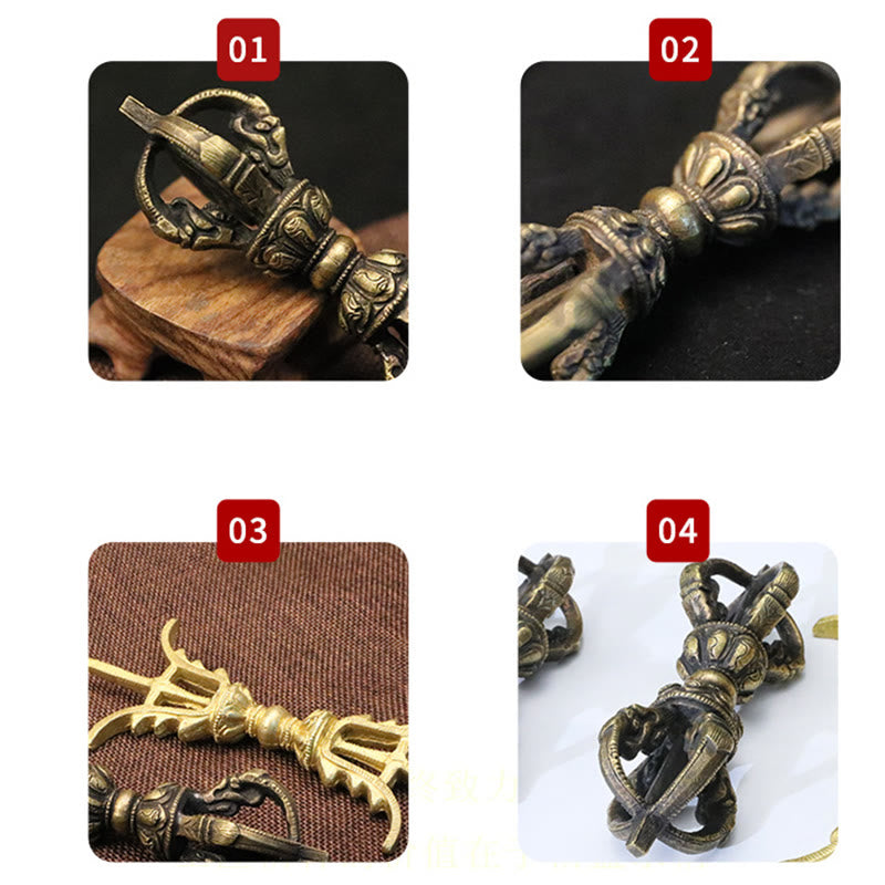 Vajra Dorje en cuivre fait à la main au Népal, décoration de force de méditation