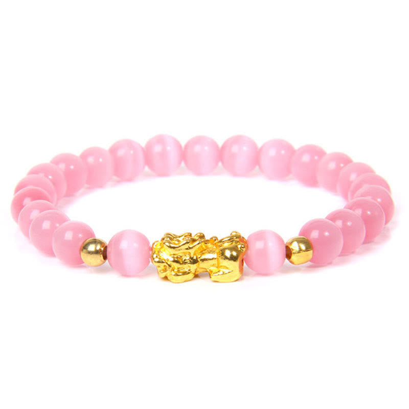 8mm Obsidian Pixiu Bracelet for Wealth & Protection