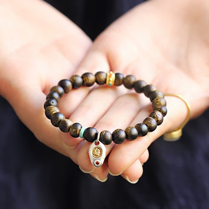8mm Agarwood Turquoise Balance Strength Bracelet