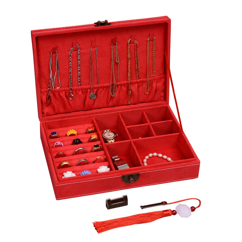 Flannel Jewelry Box Organizer with Lock | Spiritual Storage