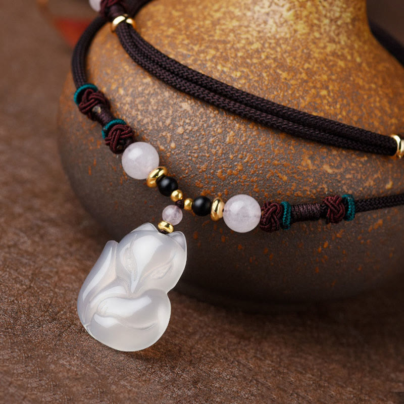 Chalcedony Pink Crystal Harmony Necklace 60cm Unisex