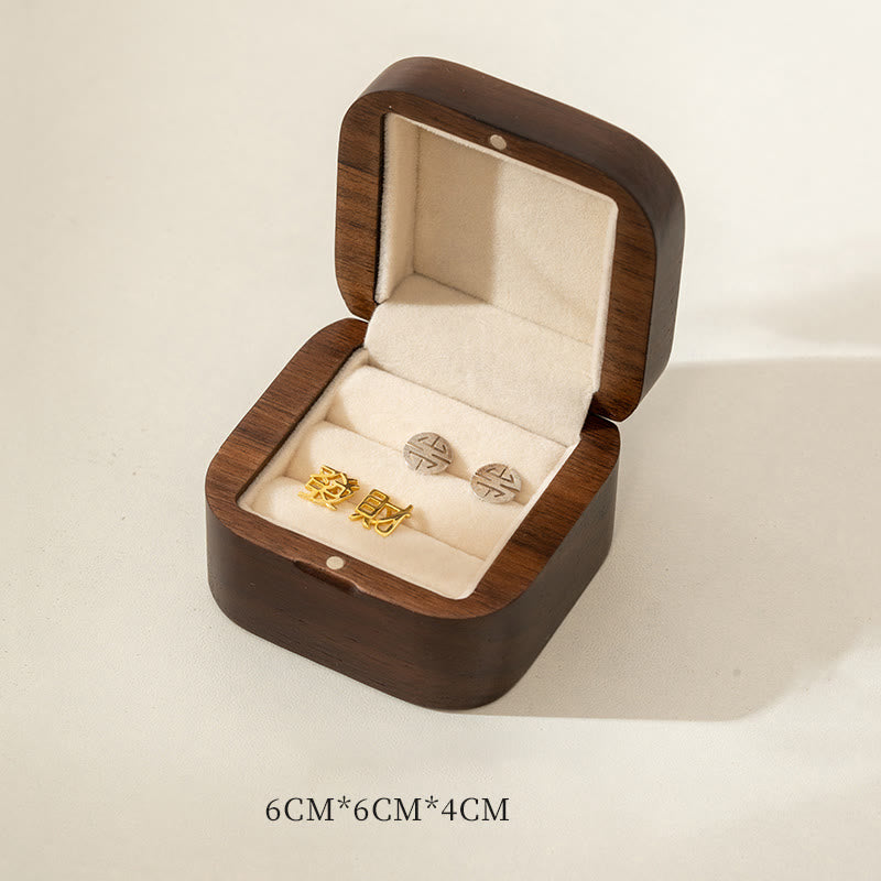Handmade Black Walnut Wood Ring Jewelry Storage Box