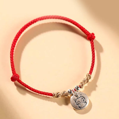 Chinese Zodiac Dragon Bracelet in 999 Sterling Silver for Luck