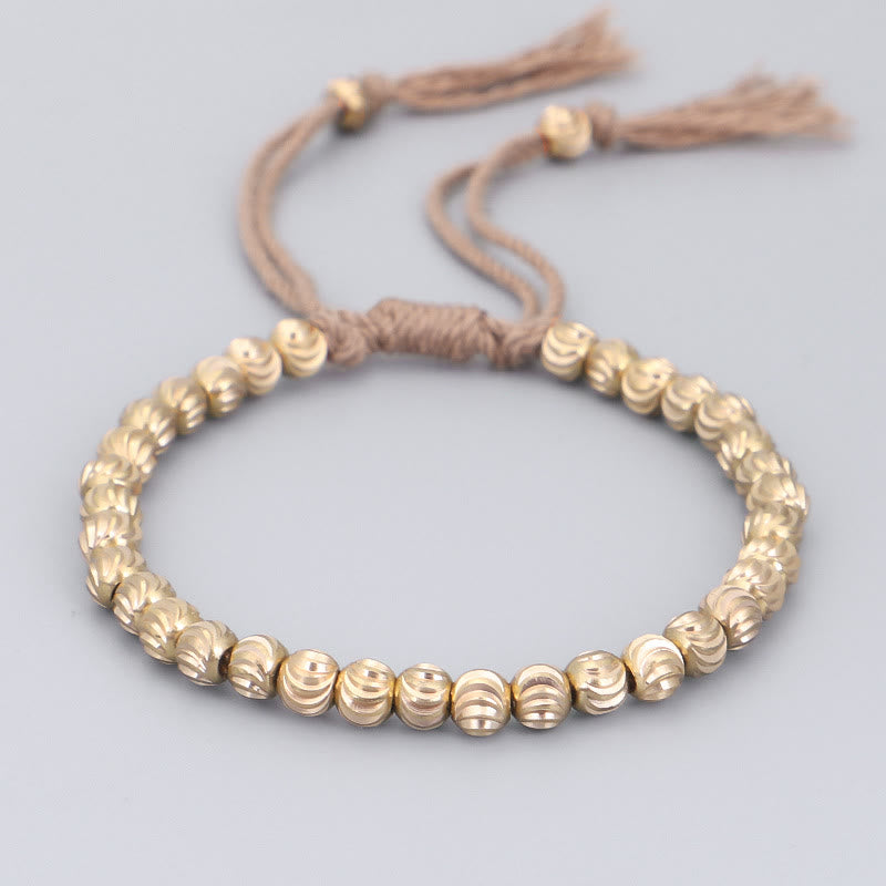 Bracelet spirituel tibétain en perles de cuivre pour la chance et l'équilibre