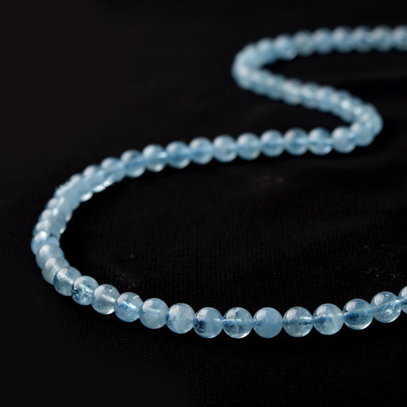 6mm Aquamarine Bracelet for Peace and Emotional Healing