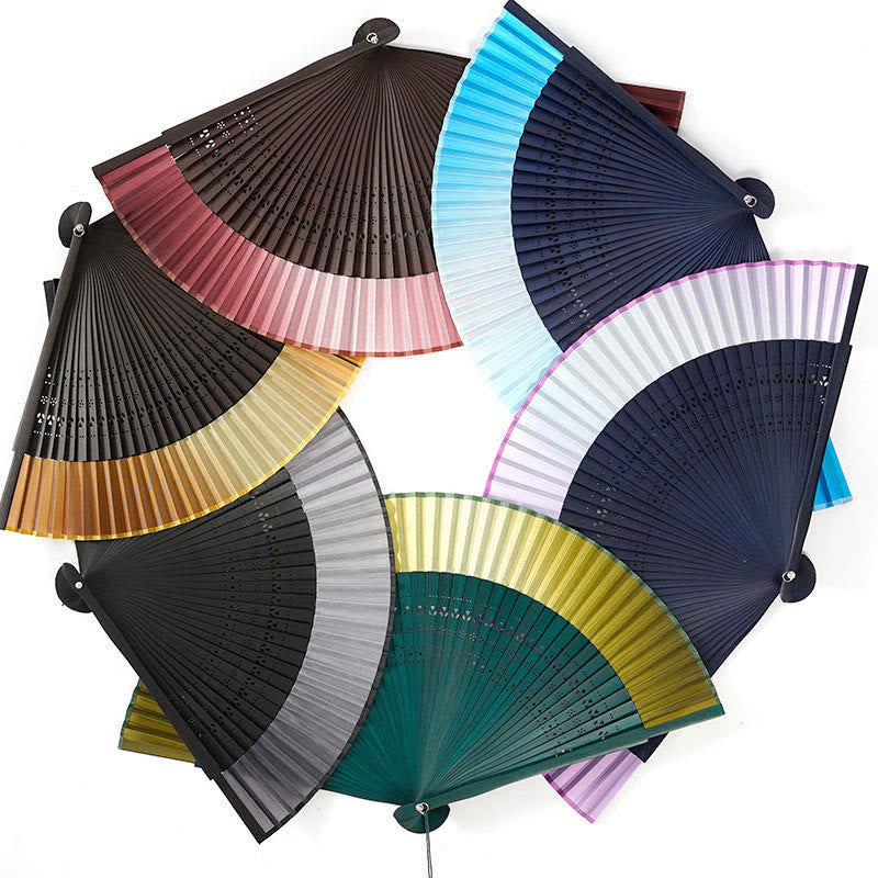 20cm Bamboo Folding Fan | Gradient Color Chinese Hand Fan