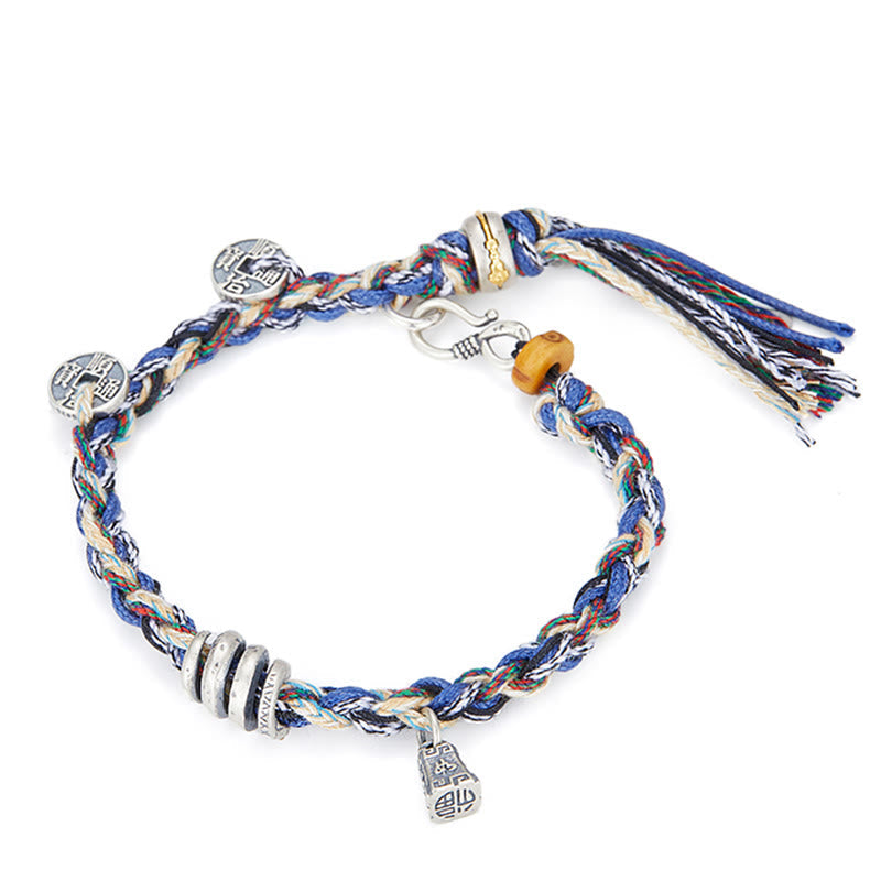 925 Sterling Silver Spiritual Bracelet with Coins Scales Charm