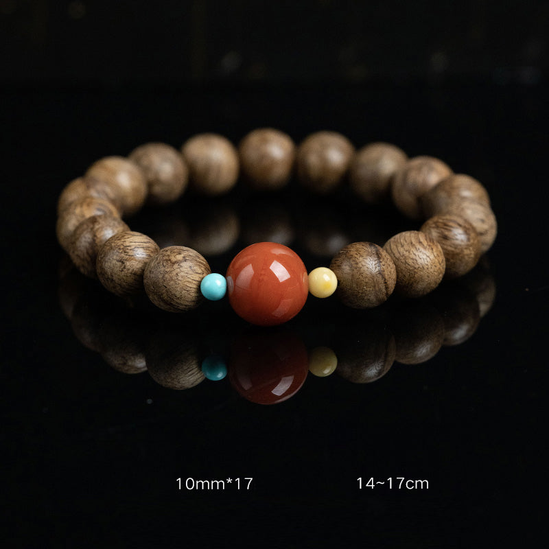 Agarwood Laughing Buddha Meditation Bracelet 10mm 12mm