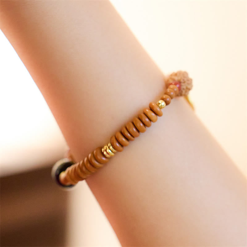 Bracelet Om Mani Padme Hum Graine de Bodhi et Onyx Noir