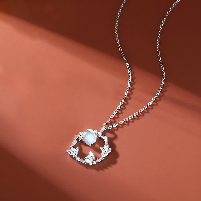 925 Sterling Silver Year of the Rabbit Moonstone Necklace